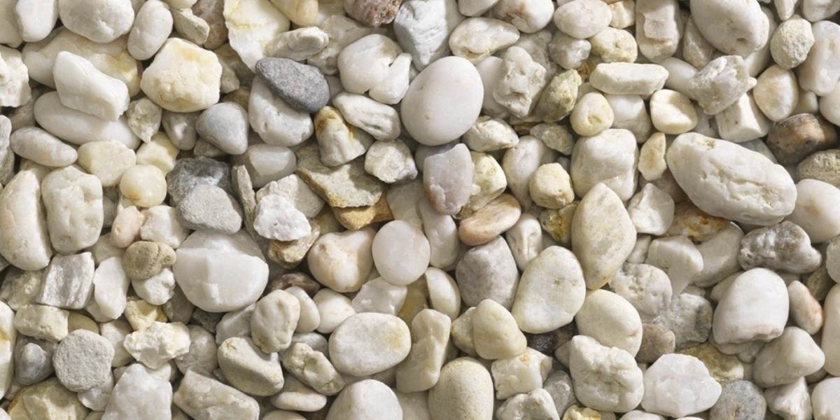 Wit grind met afgeronde vorm