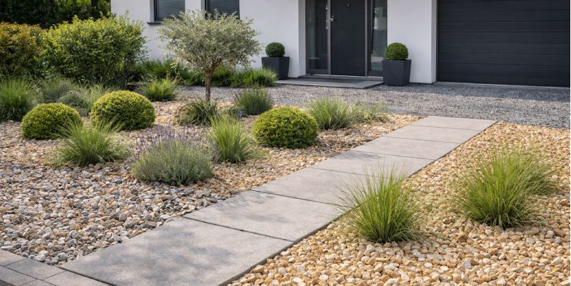 Split als sierelement in de tuin